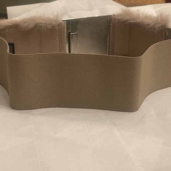 Fendi FF Elastic and FUR Belt Double F ITALY 23.5 inches STRETCH - Picture 6 of 16